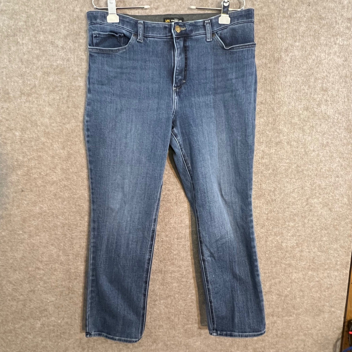 4 Pair Lee Slim Fit Straight Leg Jeans Womens 16 Medium Dark Wash Mid Rise Denim
