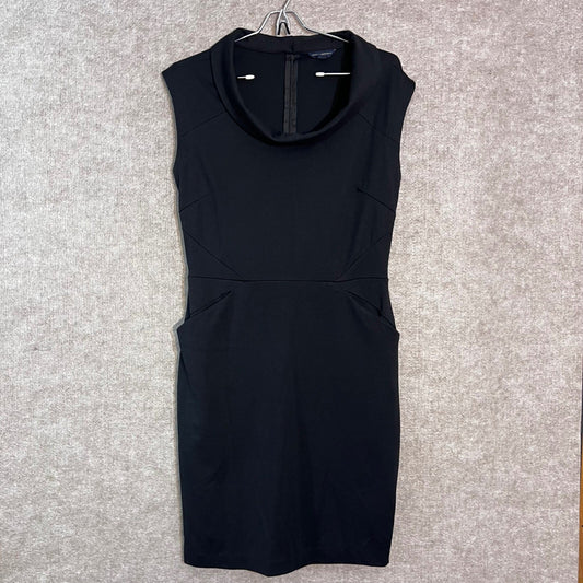 Banana Republic Sheath Dress Women 6 Cowl Neck Sleeveless Pockets Minimalist