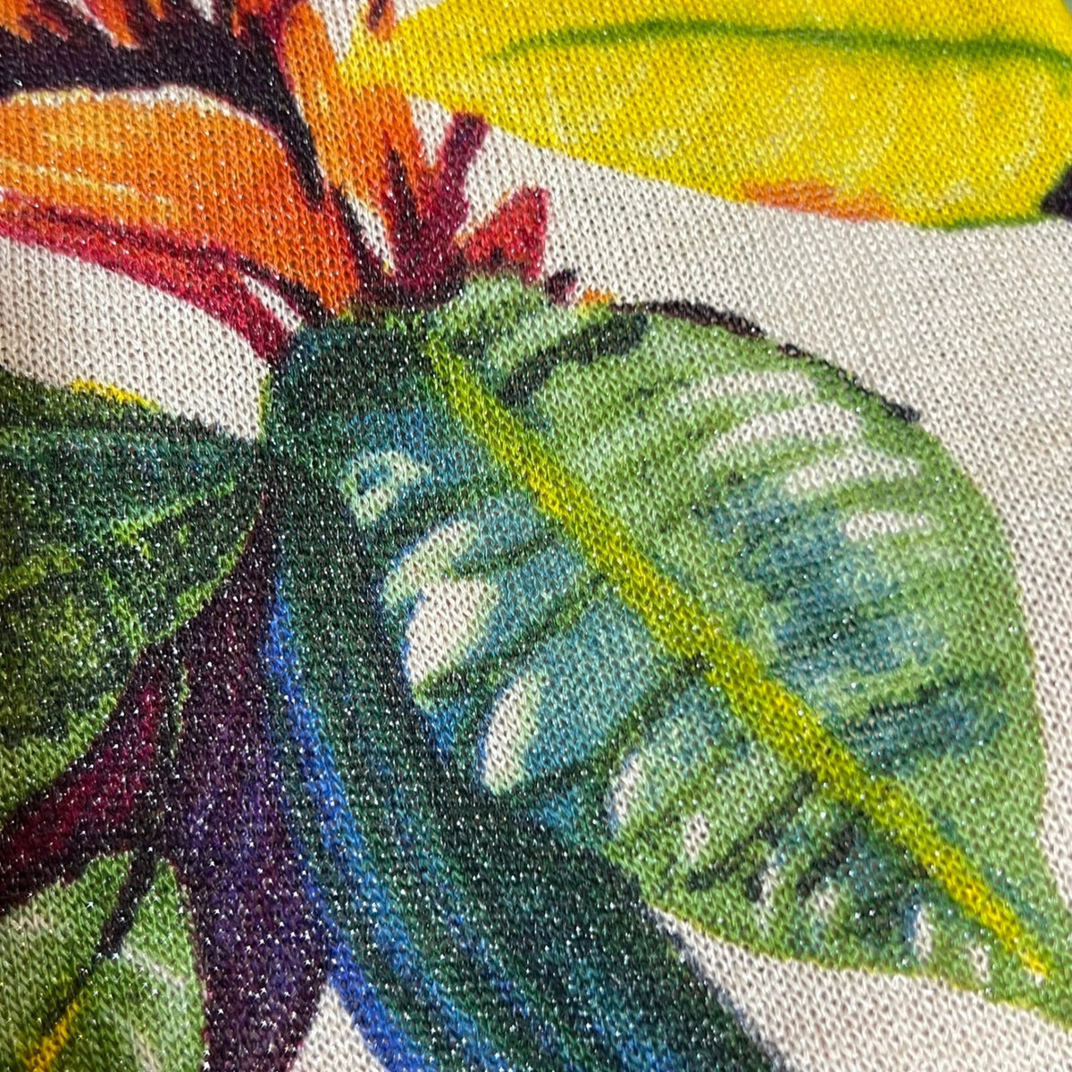 Chicos Kimono Cardigan Womens Size 1 Tropical Floral Open Front Lightweight Boho
