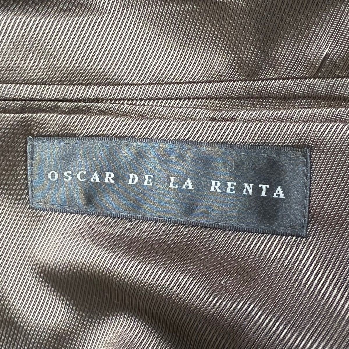 Oscar de la Renta Mens 44R Tan Beige Wool Two Button Blazer Jacket