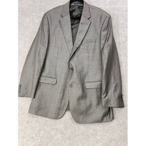 Chaps Men's 44L 38x32 Sleeve Two Button Closure 100% Wool Gray 2 pc Suit