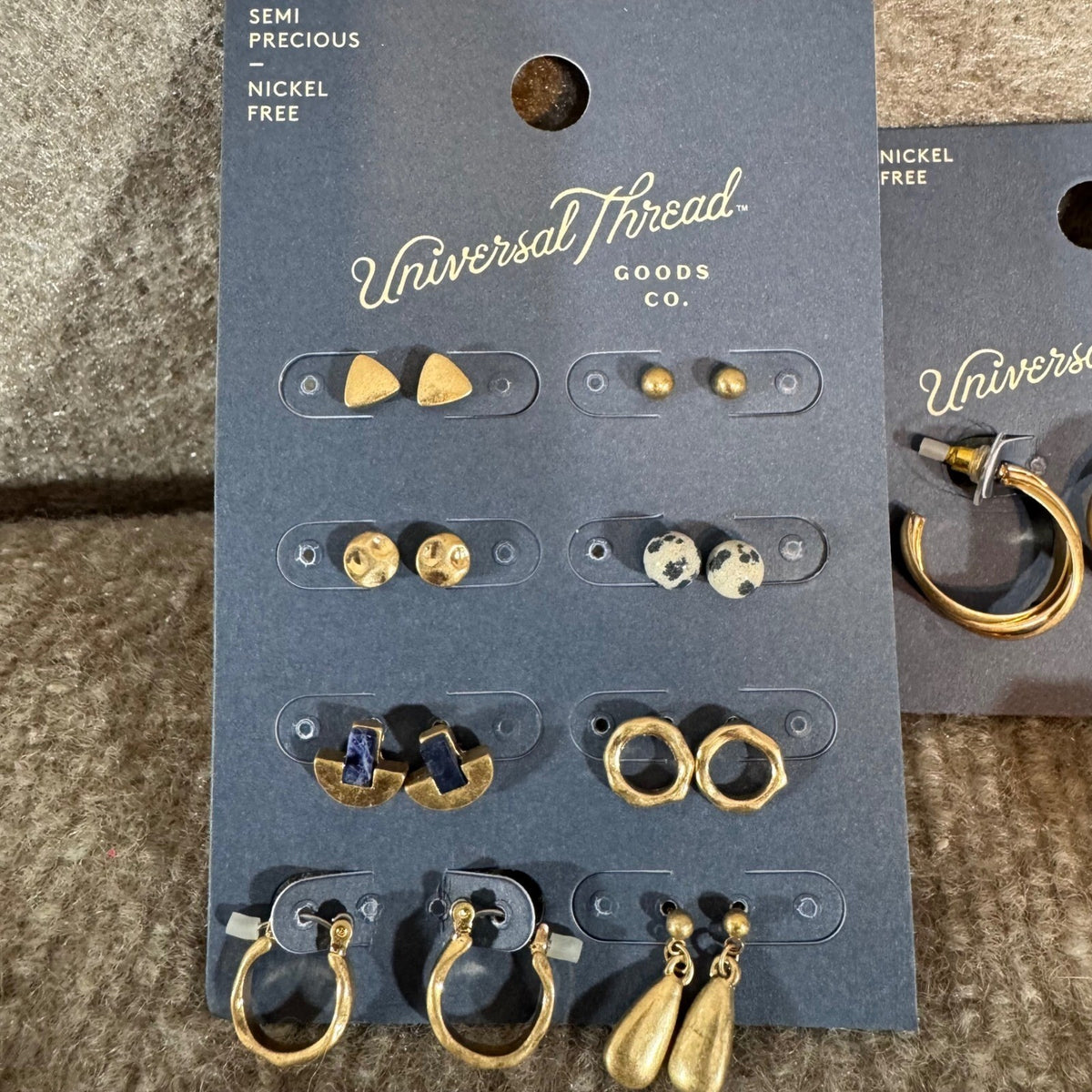 Universal Thread Earring Lot 11 Pair NWT Gold Tone Hoop Studs Nickel Free Target