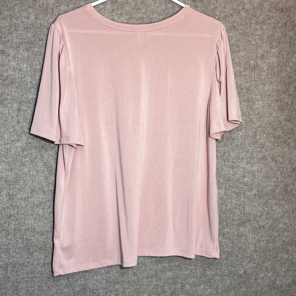 A New Day Blouse Womens XL Pink Short Flutter Sleeve Modal Blend Casual Coquette