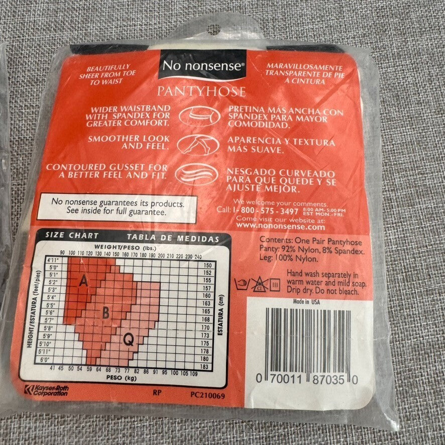 No Nonsense 2 Packs Ivory Size B Pantyhose Unopened Sheer and Almost Bare