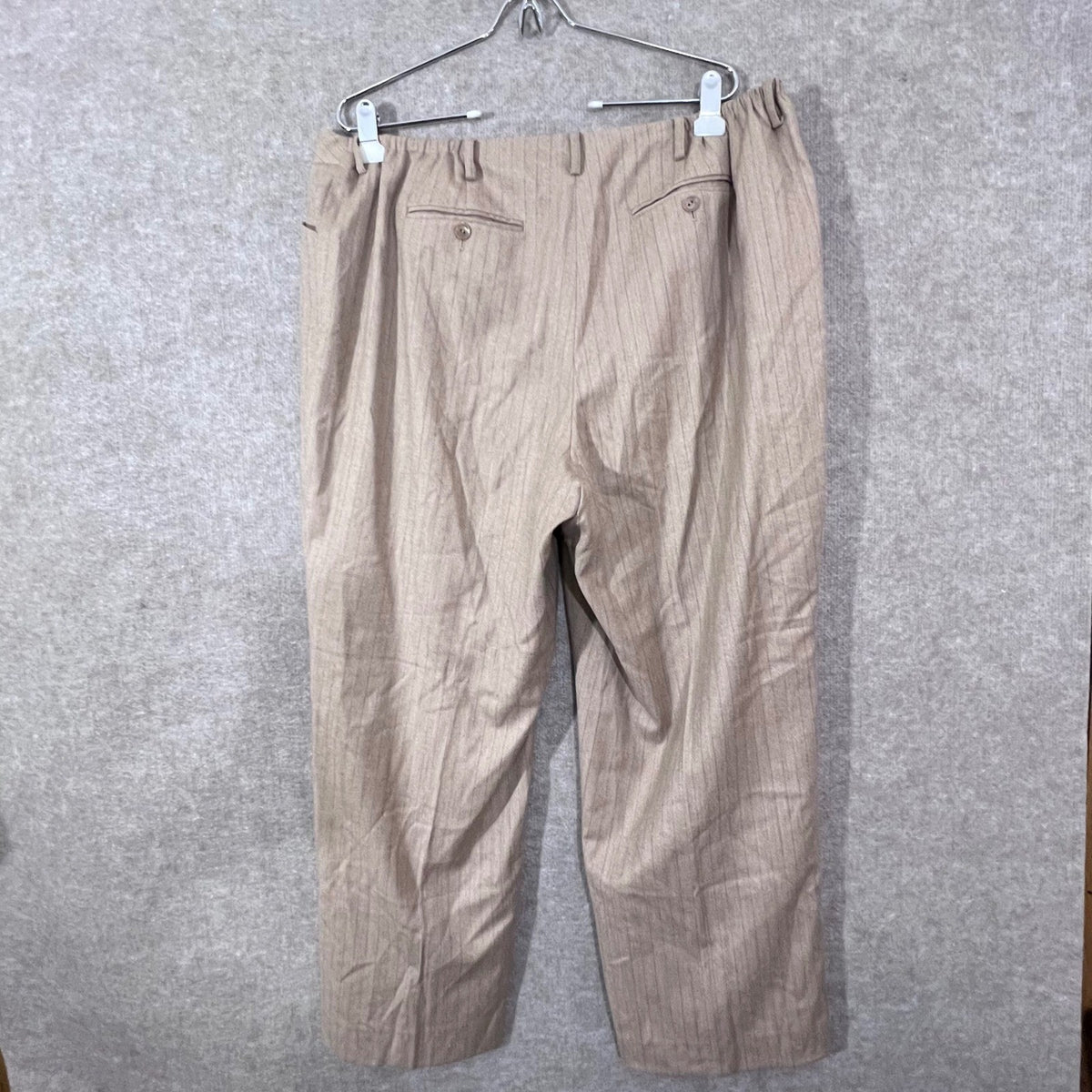 Talbots Woman Pant Suit Women 16W 18W Tan Pinstripe Italian Fabric Professional