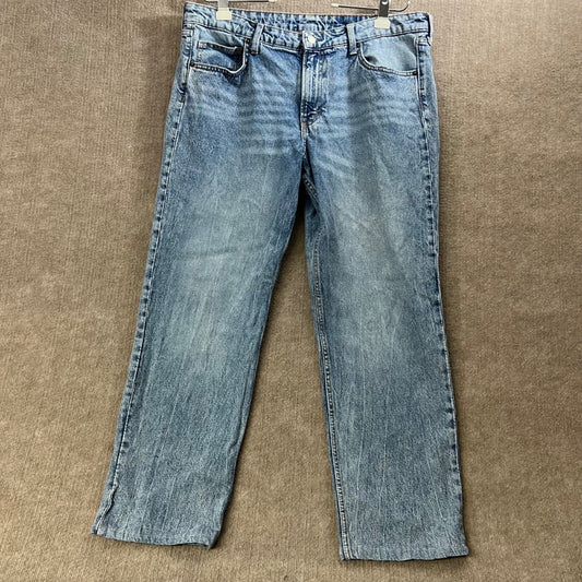 H&M &Denim Womens Jeans US 16 Straight Leg Regular Fit Mid Waist Light Wash