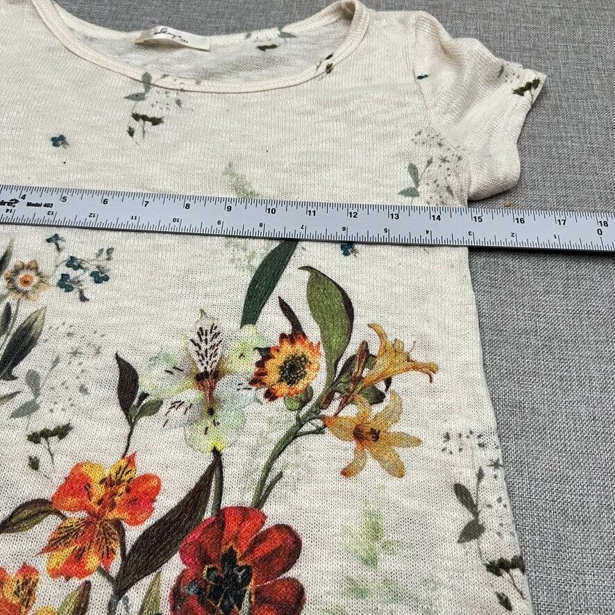 Gaze USA Knit Top Women Small Floral Lightweight Knit Boho Art Teacher