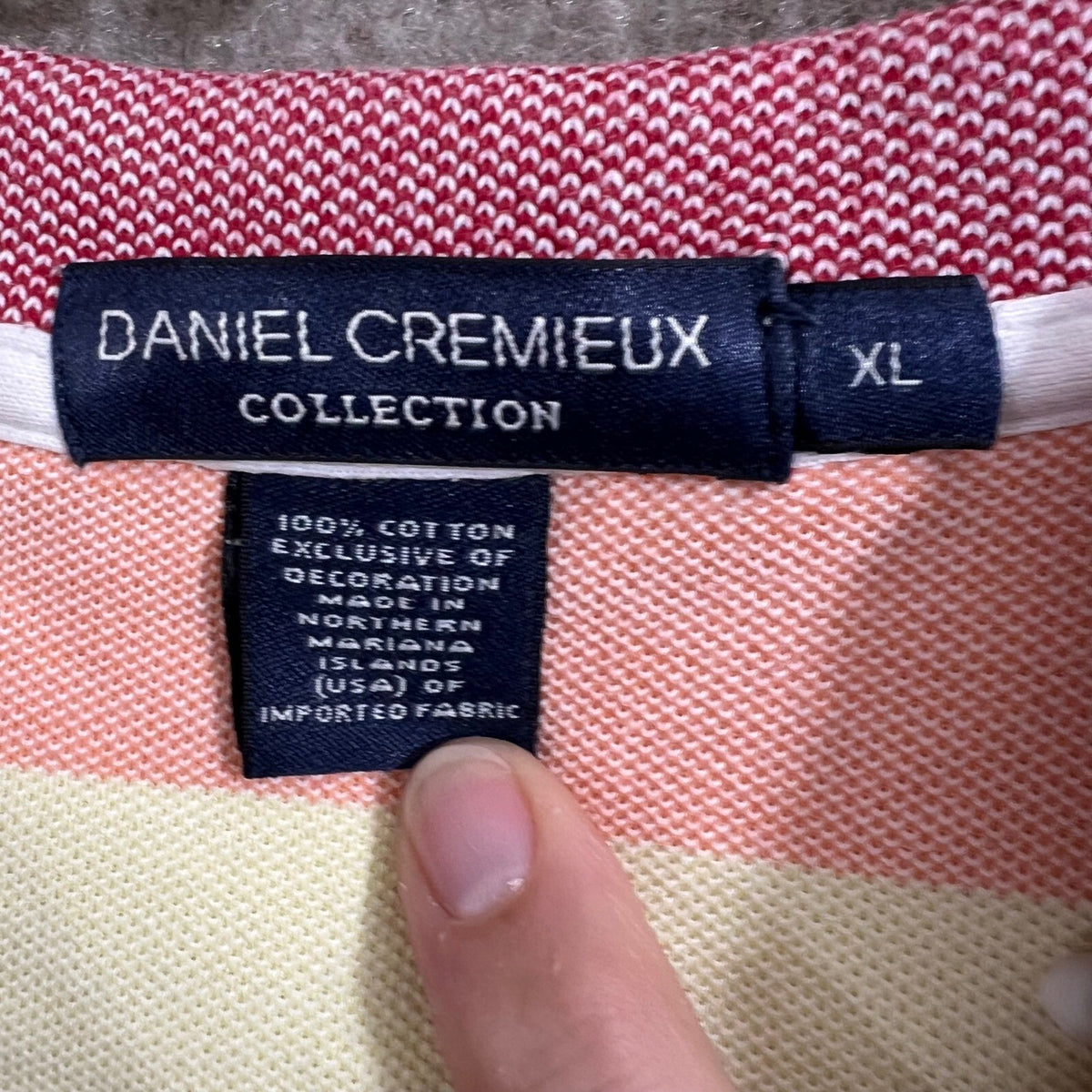 Daniel Cremieux Collection Striped Polo Shirt Mens XL Short Sleeve Casual Top