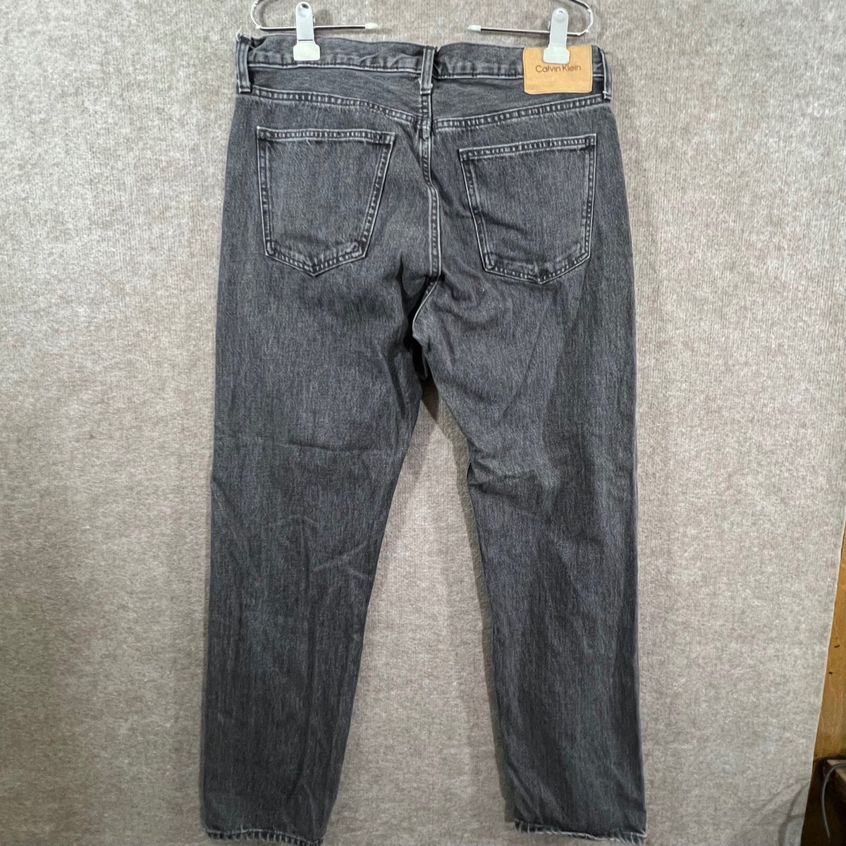 Calvin Klein Jeans Mens 34 Gray Acid Wash Straight Leg Denim Casual Streetwear