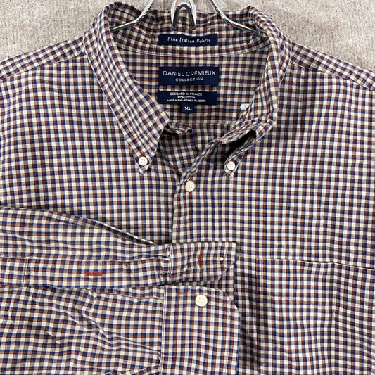 Daniel Cremieux Button Down Shirt Mens XL Plaid Long Sleeve Cotton Preppy