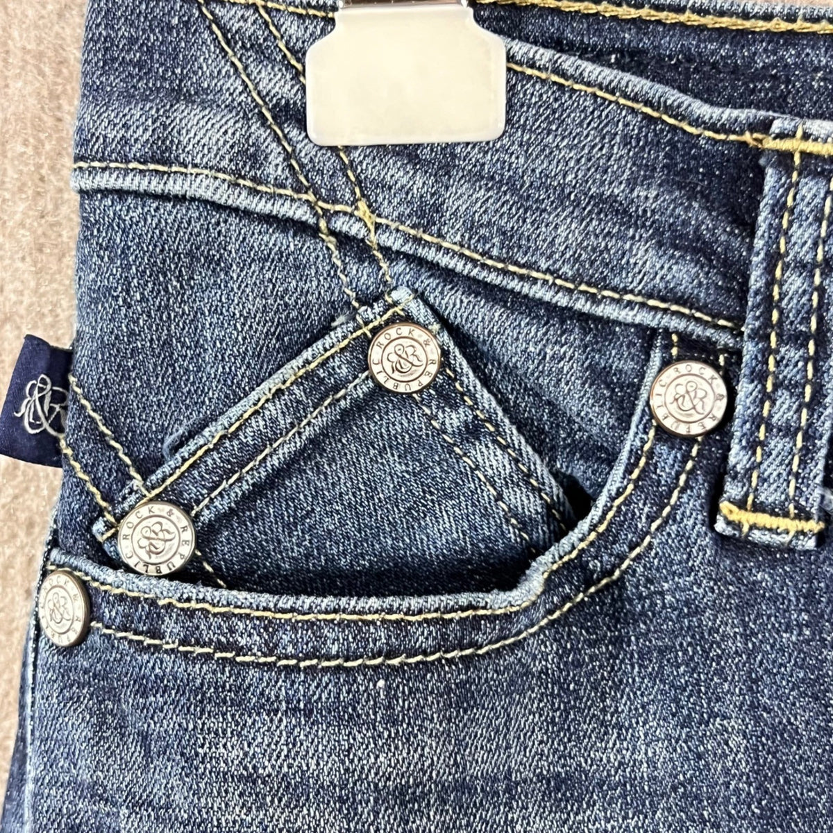Rock Republic Jeans Womens 26 Skinny Blue Denim Embroidered Y2K Indie Sleaze