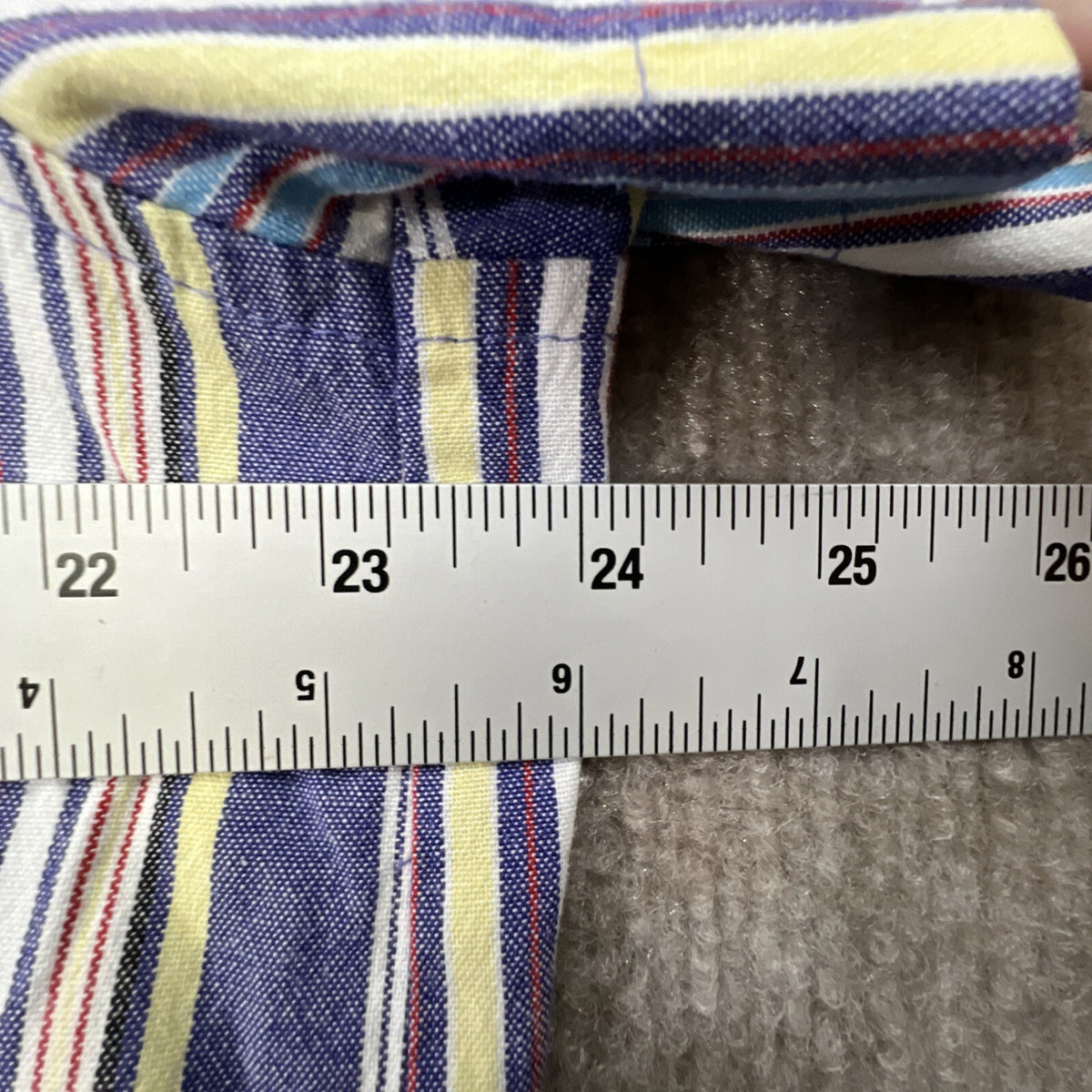 Blair Button-Up Shirt Embroidered Floral Purple White Striped 3/4 Sleeve Top XL