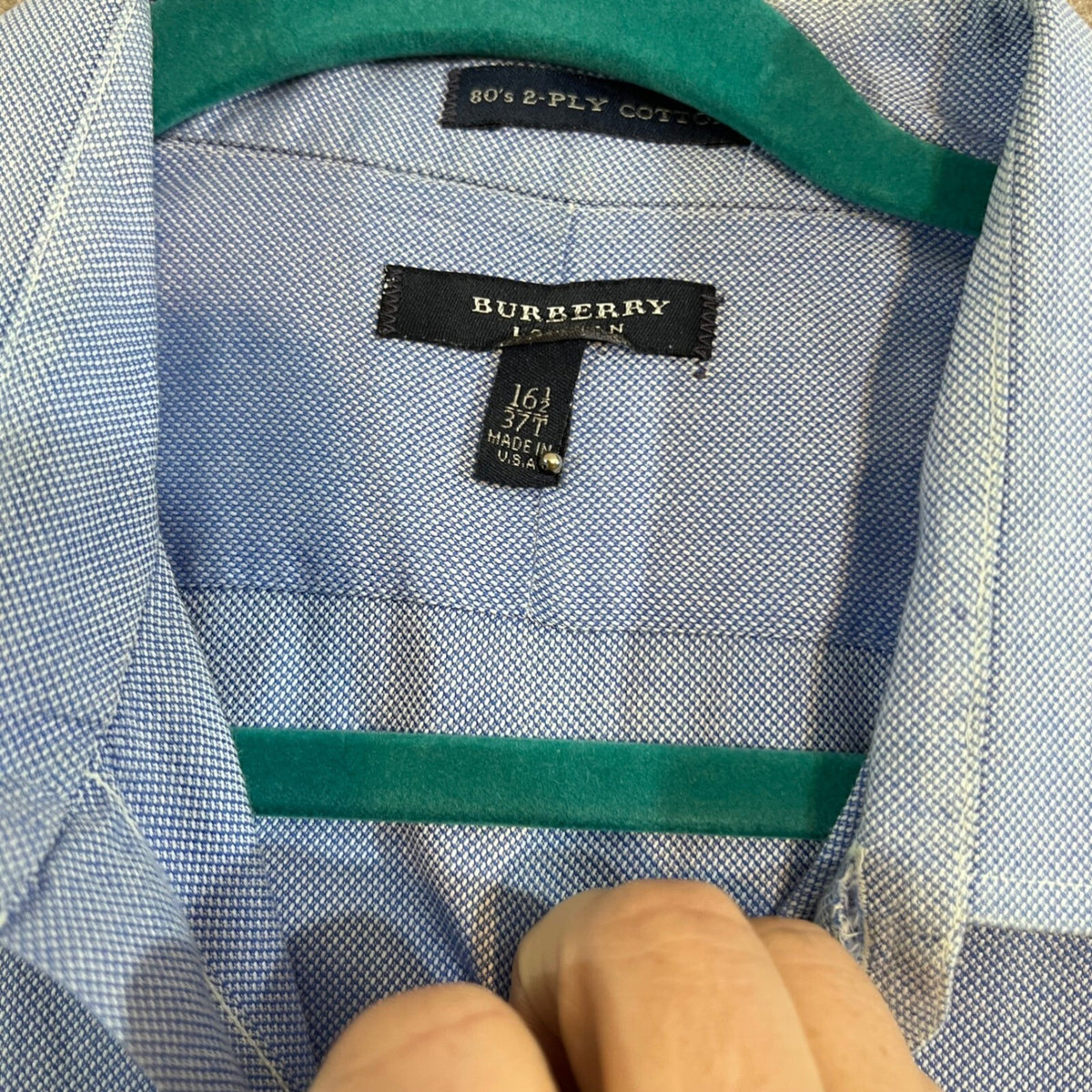 Burberry London Button Down Shirt Mn 16.5 37T Cotton Quiet Luxury Work Interview