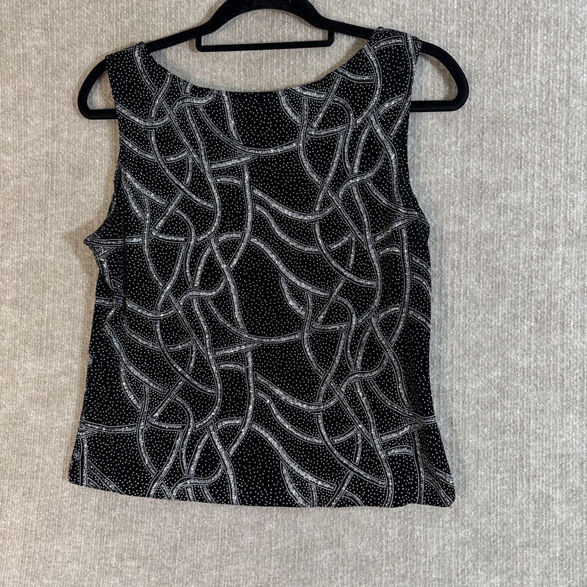 Xscape By Joanna Chen L Dressy Sleeveless Blouse Tank Glitter Stretch Tank