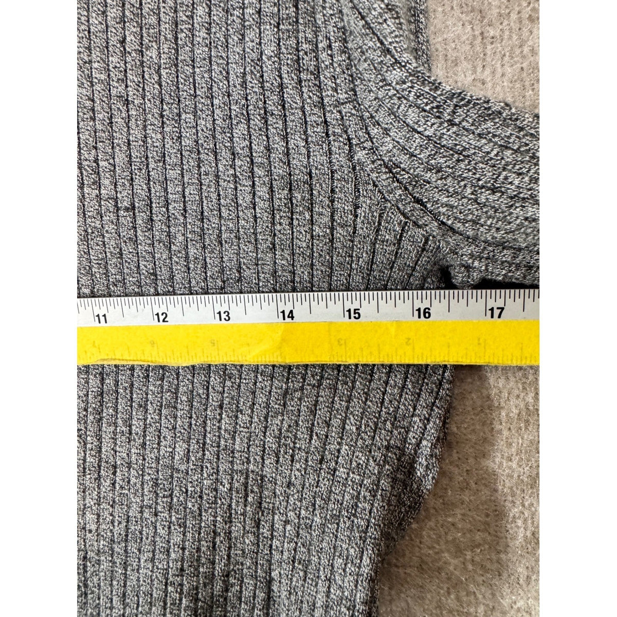 Wild Fable Ribbed V Neck Sweater Womens L Gray Long Sleeve Pullover Knit