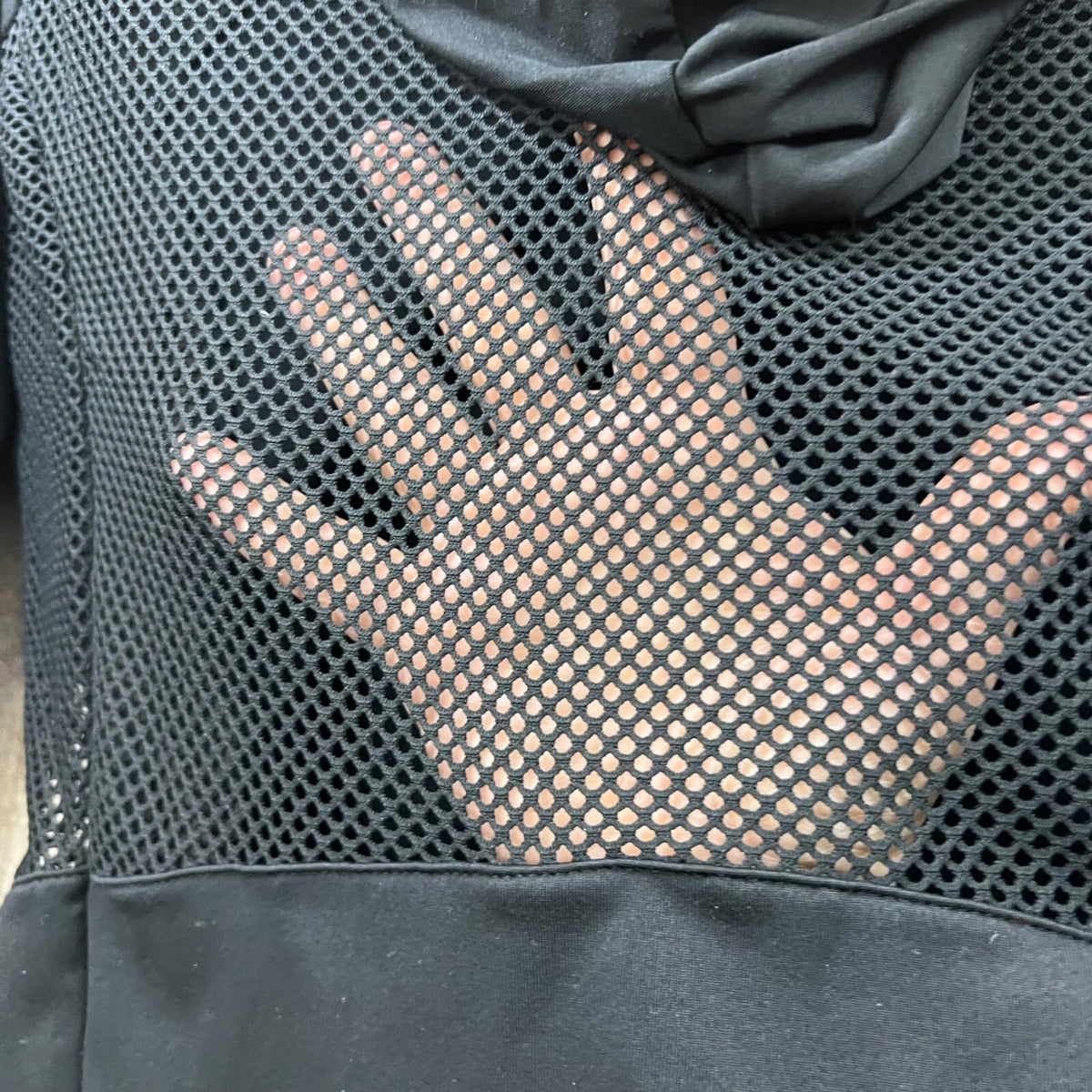 Demi Lovato Fabletics Black Mesh Athletic Jacket Hoodie Thumbholes Women's L