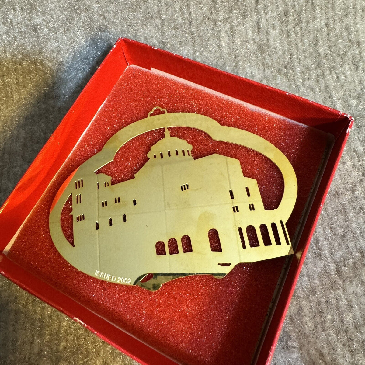 Monastery Immaculate Conception Church Ornament Gold Tone 2002 Holiday Decor