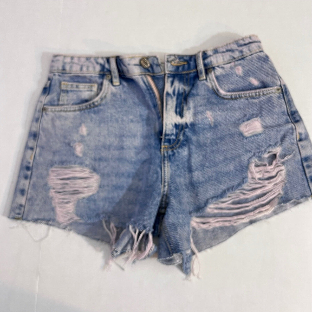 Forever 21 Shorts Women 25 Blue Distressed Denim Cut Off Festival Grunge