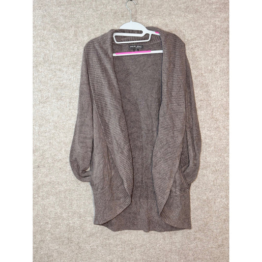 Barefoot Dreams Cardigan Women Medium Brown CozyChic Lite Open Front Loungewear