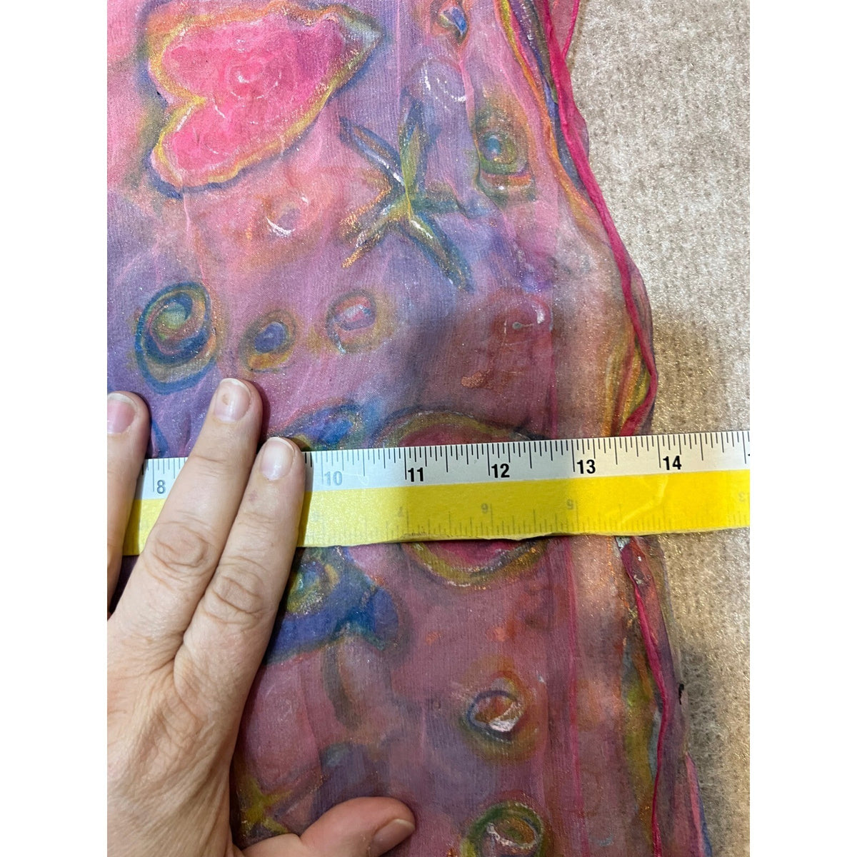 Sheer Scarf Lot of 2 Women Floral Sea Life Print Blue Pink Gold Boho Wrap