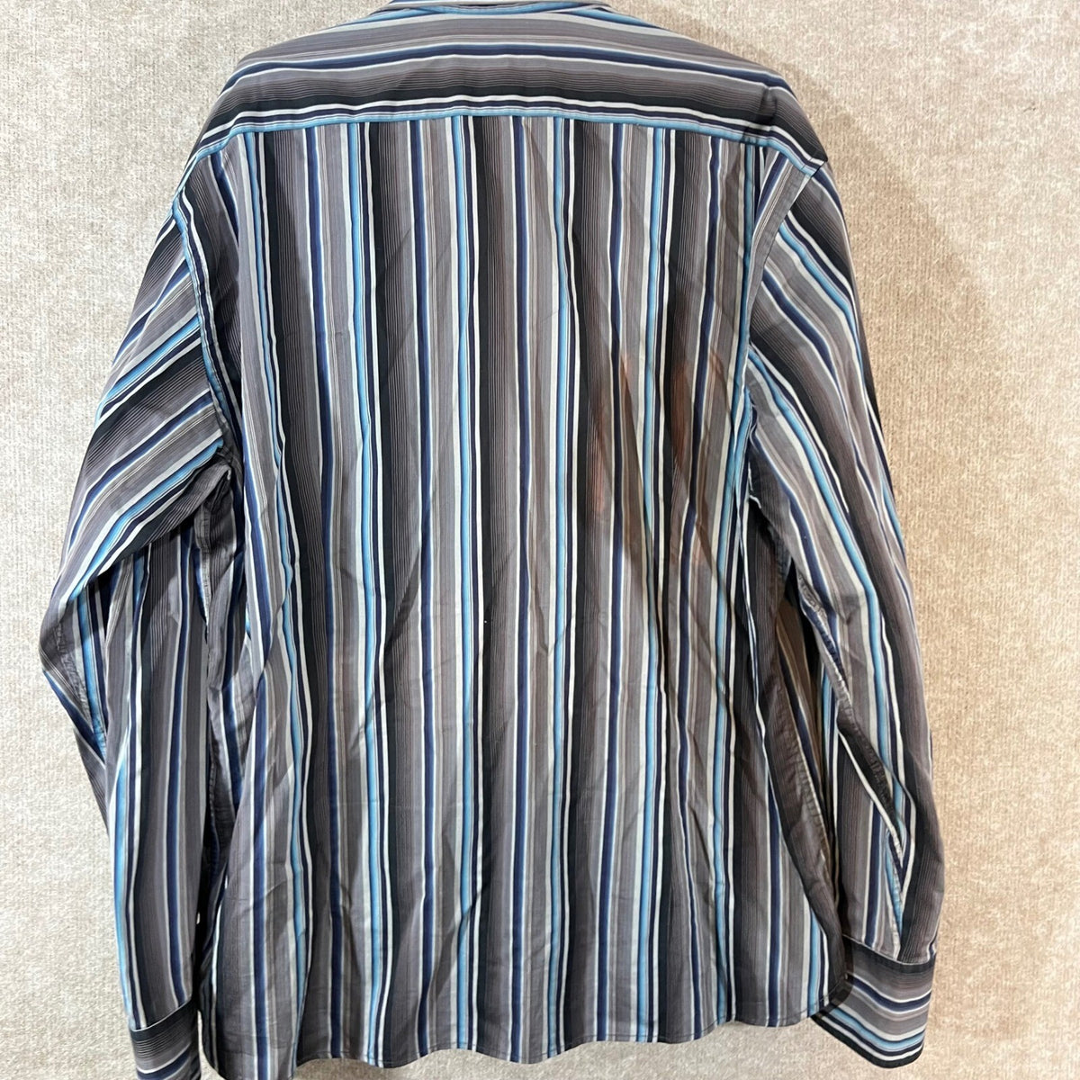 Ted Baker London Shirt Mens 6 Multicolor Stripe Cotton Long Sleeve Button Up