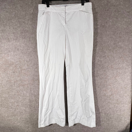 Ann Taylor Loft Pants Womens 10 White Cotton Blend Stretchy Minimalist