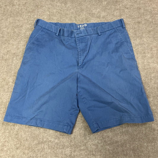 IZOD Flat Front Golf Shorts Men’s 36 Blue Performance Casual Chino Stretch