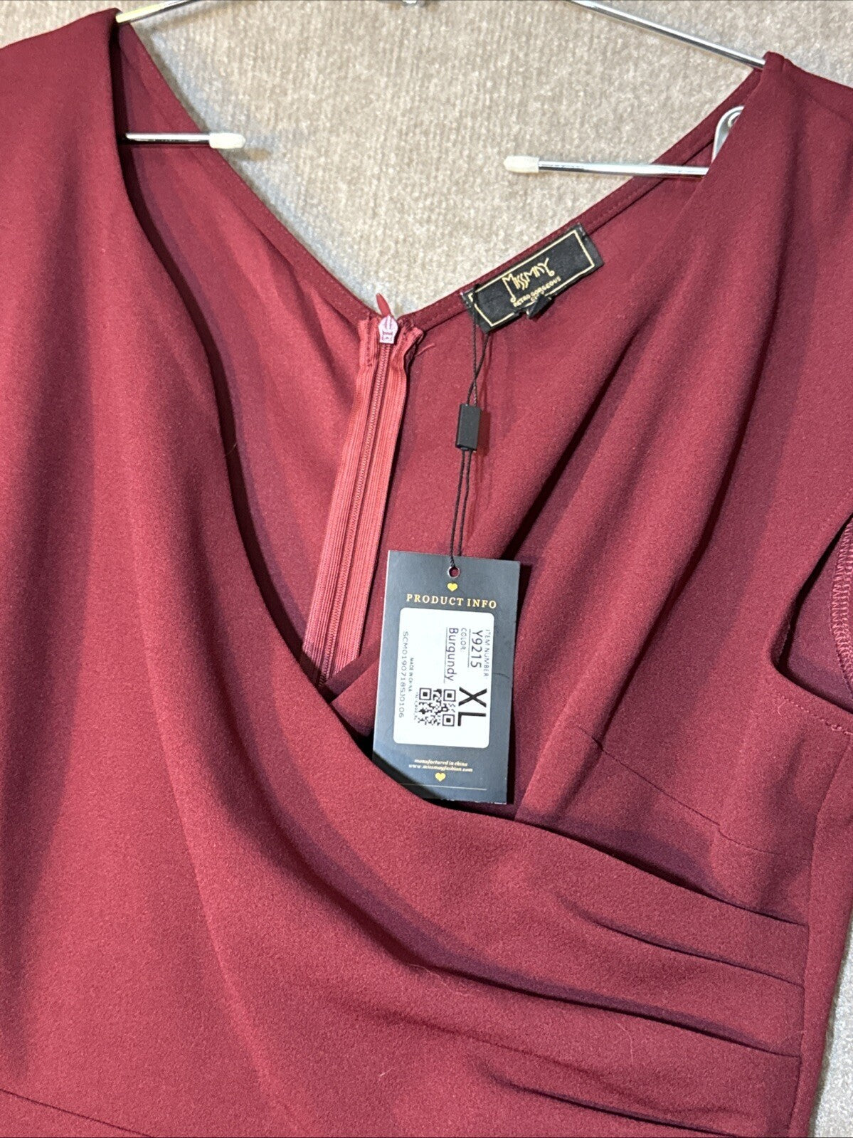 Miss May Dress XL Women Faux-Wrap Ruched Cap Sleeve Retro Fit Flare Stretch NWT