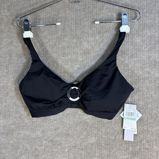 Jag Womens XL Bikini Swim Suit Top Black Underwire 34D/DD Padded Cup NWT