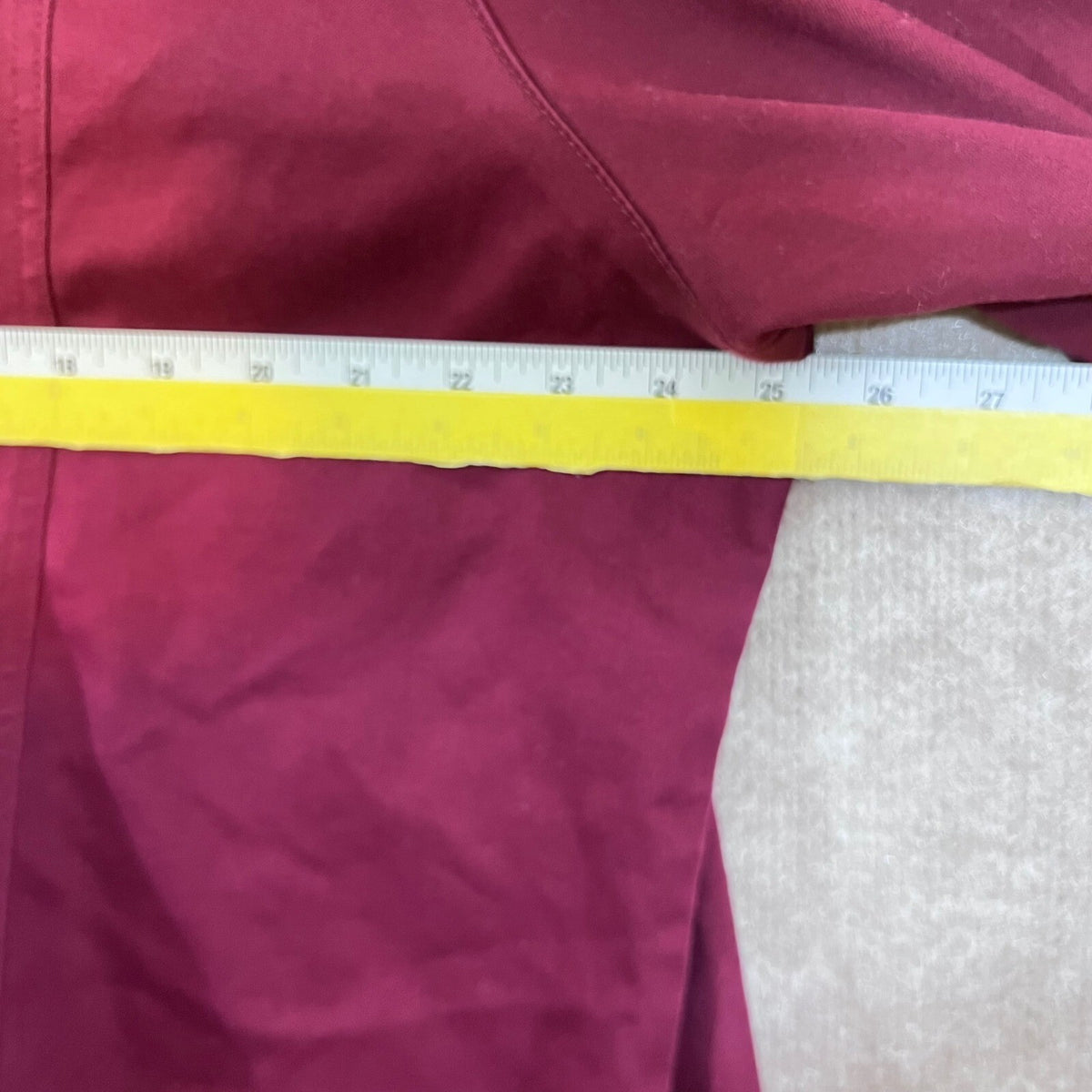 Dressbarn Denim Style Jacket Womens 3X Burgundy Cotton Stretch Pintuck Casual