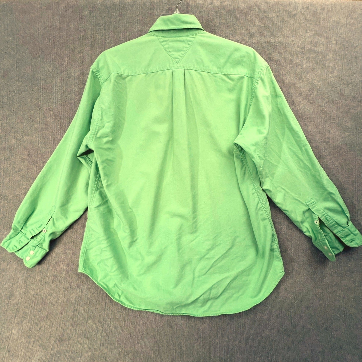 Tommy Hilfiger Mens L Long Sleeve Button Down Shirt Casual Green Cotton