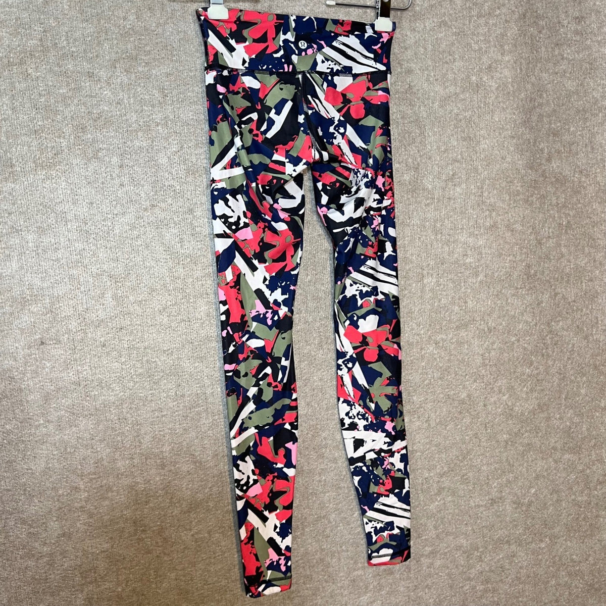 Lululemon Leggings 4 Abstract Floral Print High Rise Yoga Athletic Gym Wear