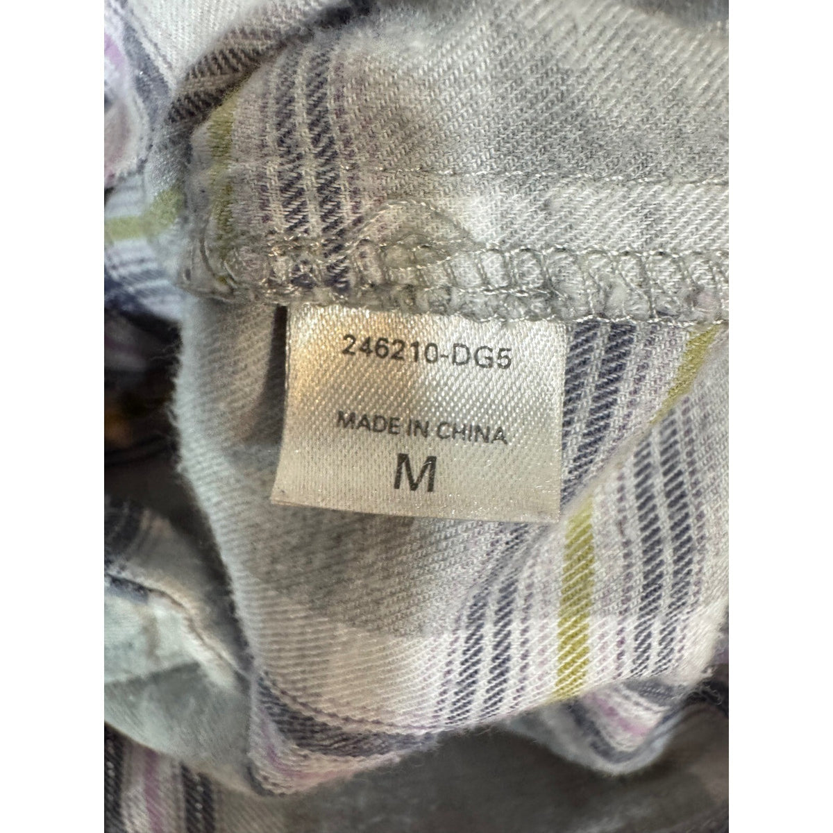 Vintage Victoria's Secret Pajama Set M Gray Plaid Ruffle Trim Cotton Sleepwear
