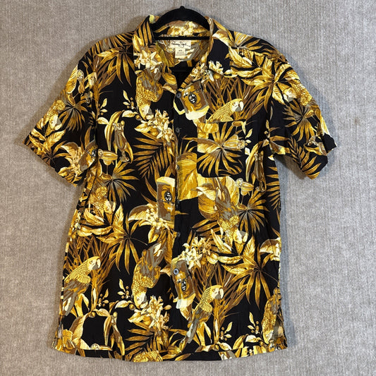 Panama Jack Shirt Men Med Tiki Luau Aloha Hula Resort Cruise Beer Parrot Adult