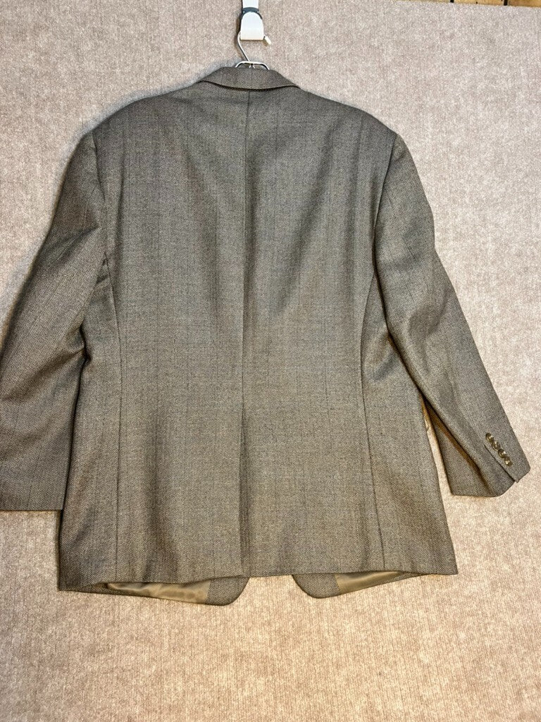 Lauren Ralph Lauren Blazer Mens 44 Herringbone Wool Blend Brown Academic Classic