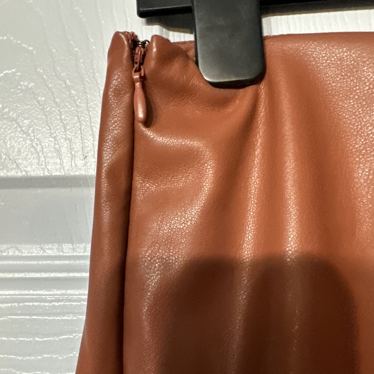 Fabletics Faux Leather Pants Brown High Waisted Leggings Trousers Stylish
