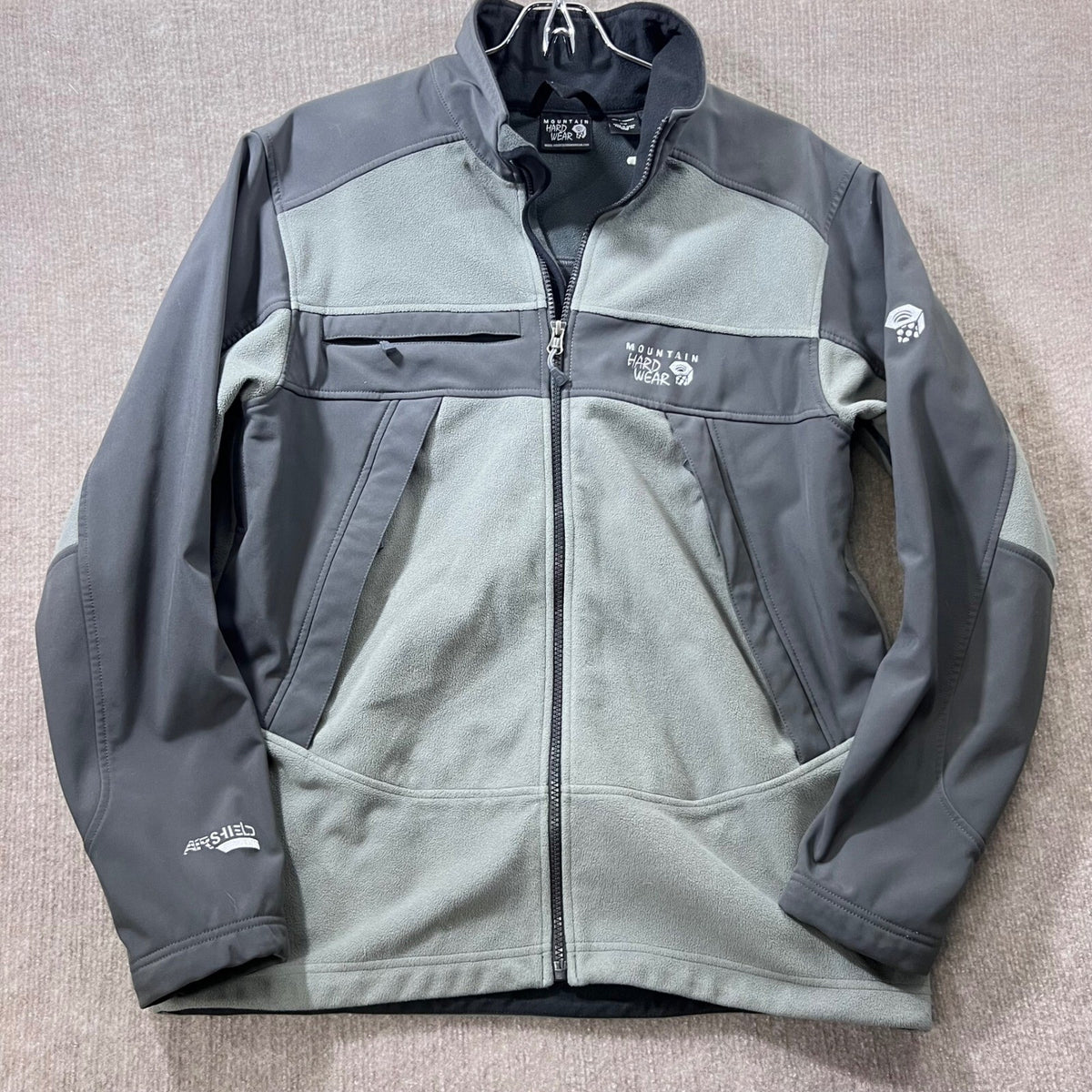 Mountain Hardwear Airshield Elite Fleece Lined Softshell Jacket Men M Gray