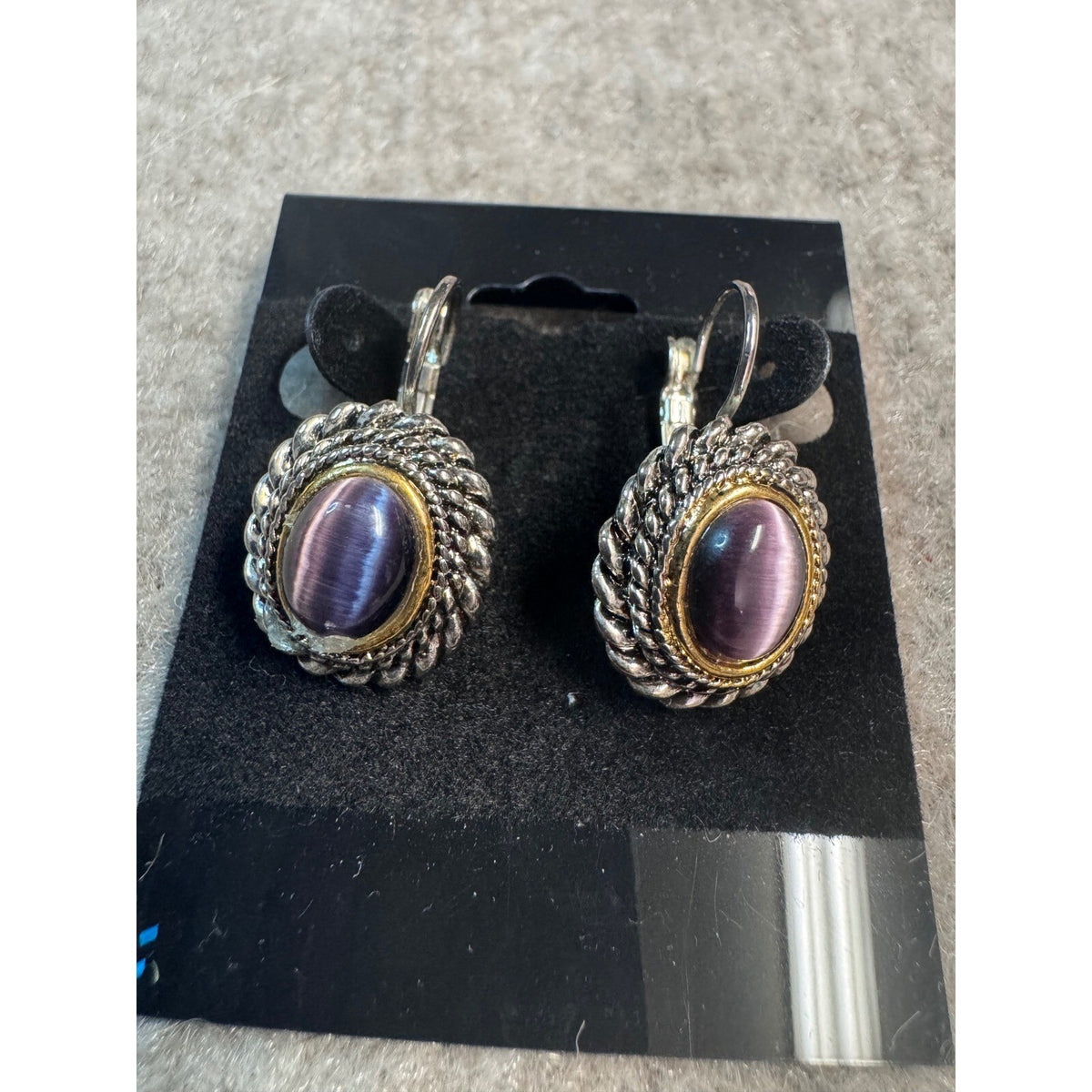 Mixed Earrings Bundle 3pr Black Gold tone Silver tone Dangle Drop Stud