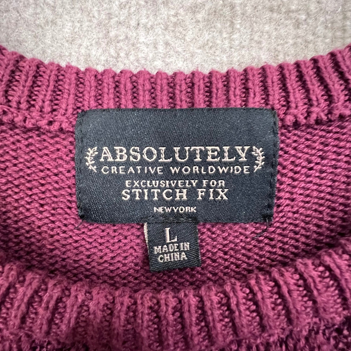 Absolutely Creative Worldwide Stitch Fix Burgundy Knit Sweater - L