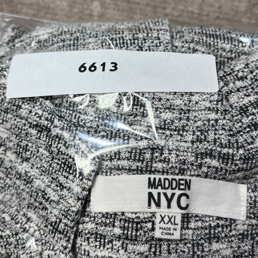Madden NYC Blazer XXL Black White Tweed Knit Cropped Jacket Career