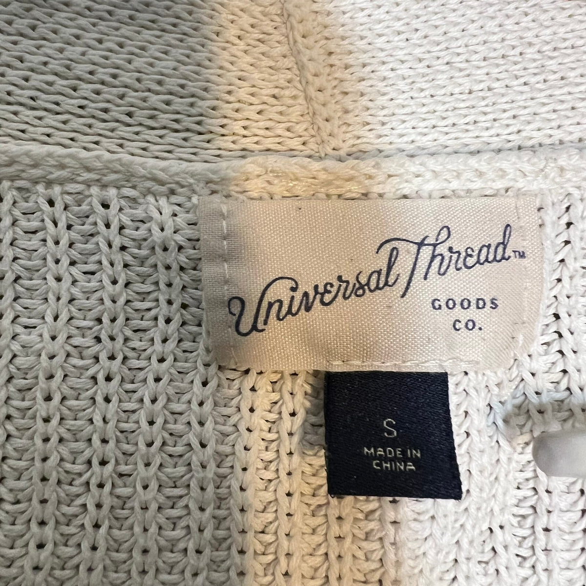 Universal Thread Women's Black White Striped Cardigan Crop Sweater Size S