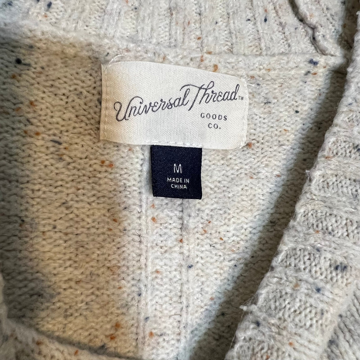 Universal Thread Speckled Heathered Gray Knit Pullover Sweater Medium Crop Cozy