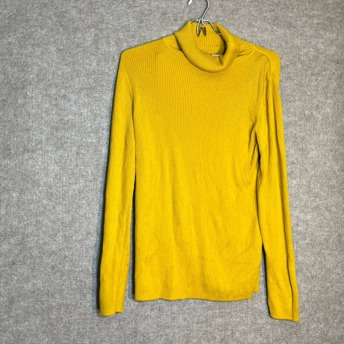 Amazon Essentials Sweater Women L Yellow Ribbed Turtleneck