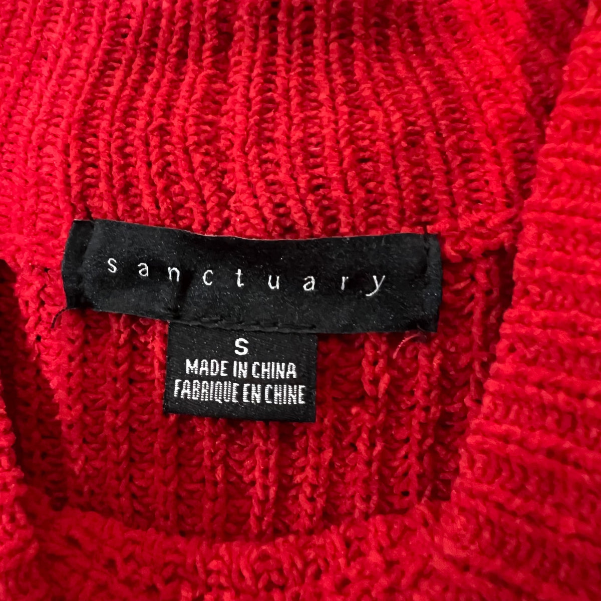 Sanctuary Women's S Red Chunky Knit Mock Neck Pullover Sweater