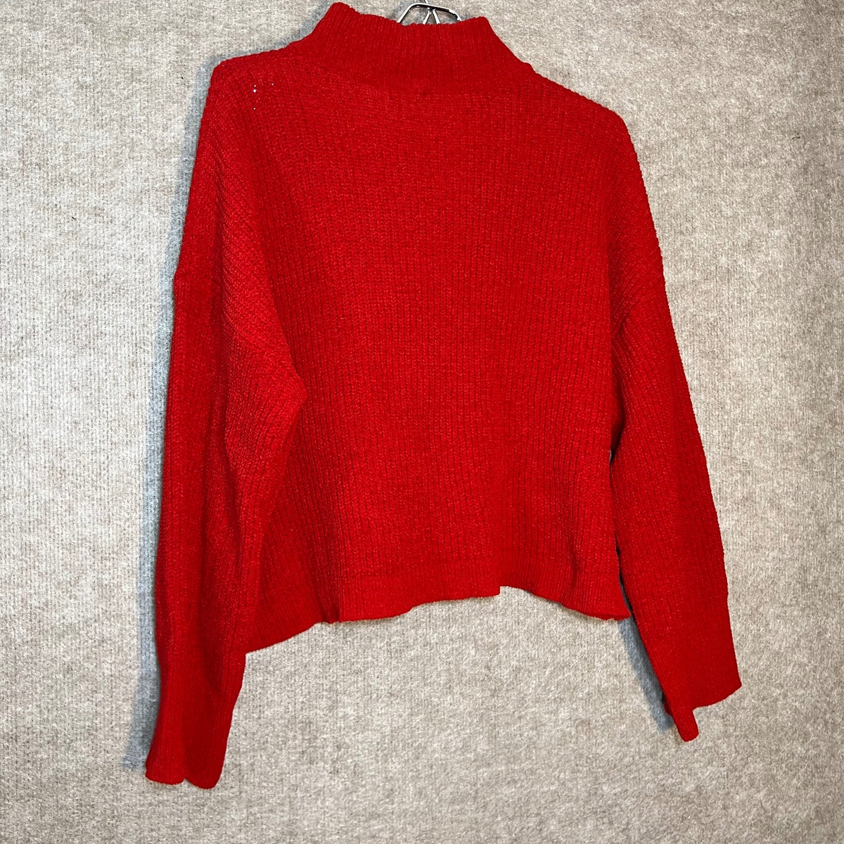 Sanctuary Women's S Red Chunky Knit Mock Neck Pullover Sweater