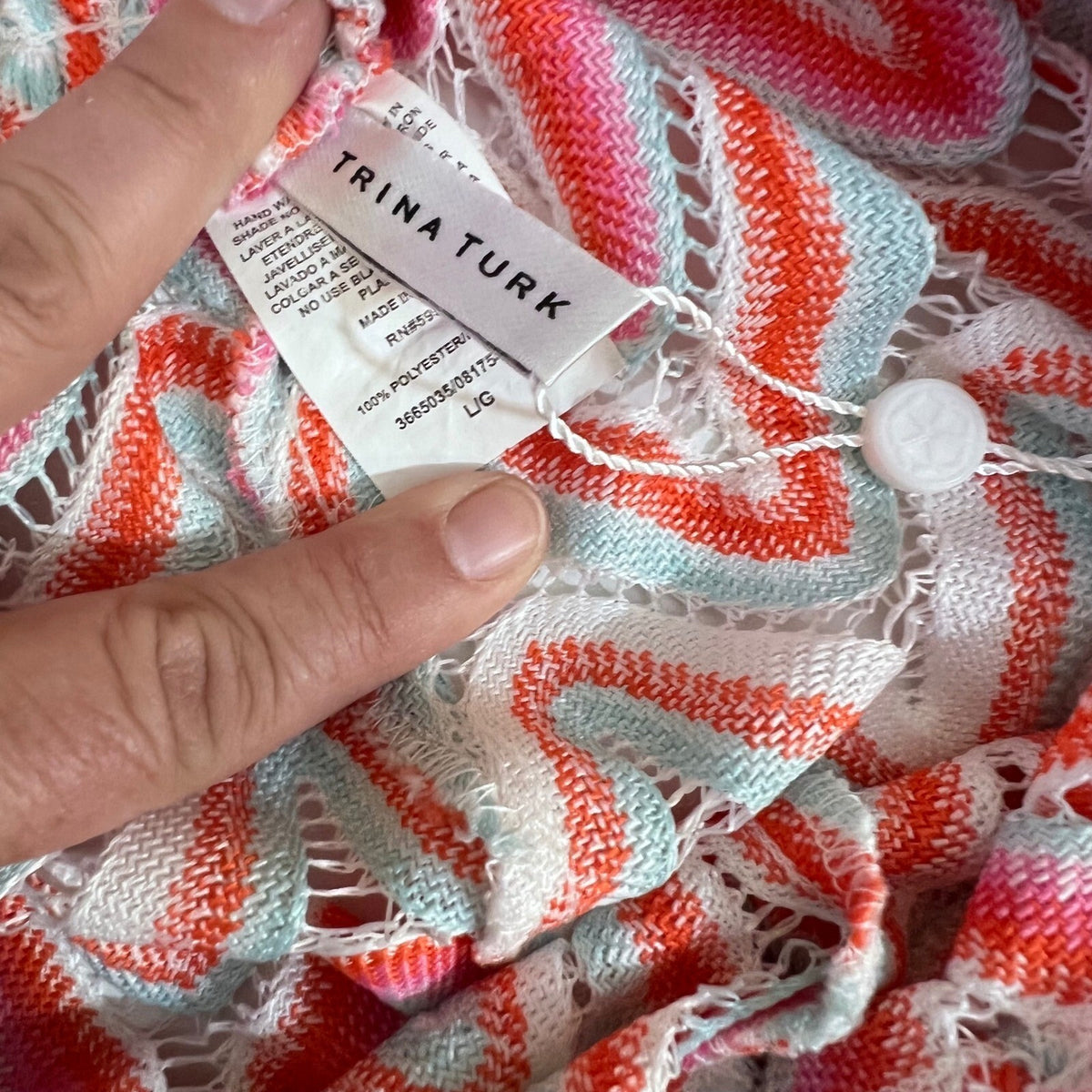Trina Turk Serafina Crochet NWOt Beach Cover Up Pants Lg Festival Boho Dopamine