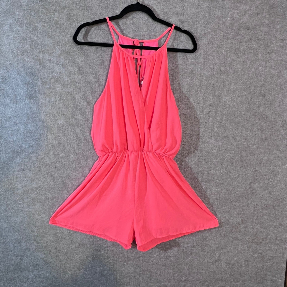 GB Romper Womens Medium Pink Halter Sleeveless Barbiecore Beach Summer