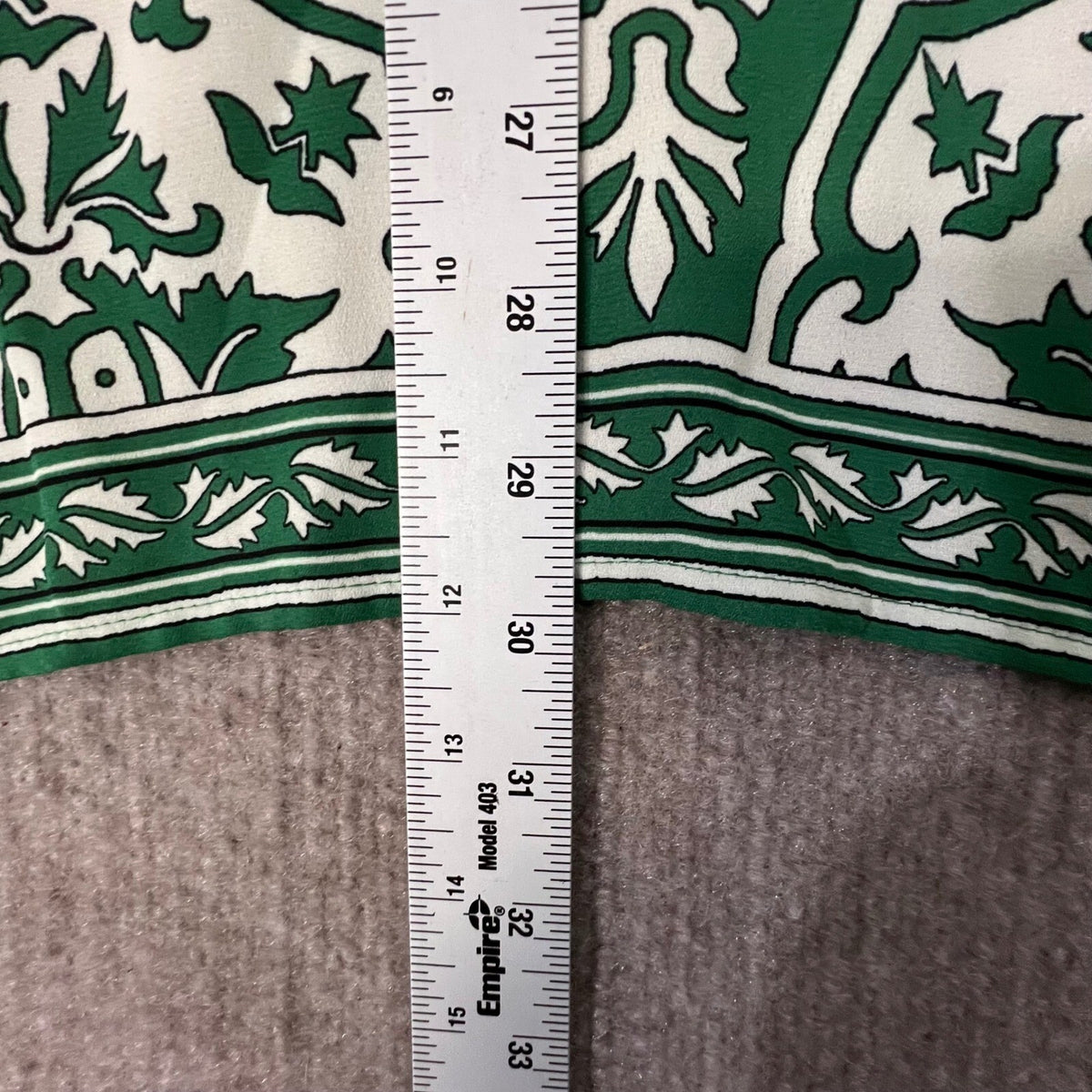 Max Studio London Kimono Open Front Green White Patterned 1X Womens