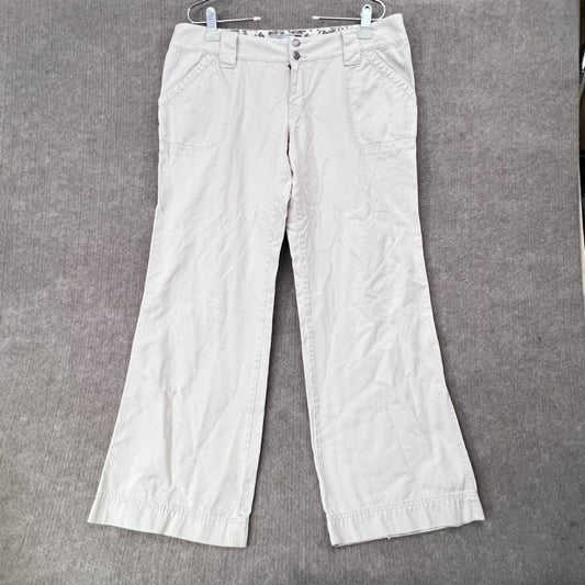 Old Navy Ultra Low Waist Flare Leg Pants Women's Size 14 Beige Casual