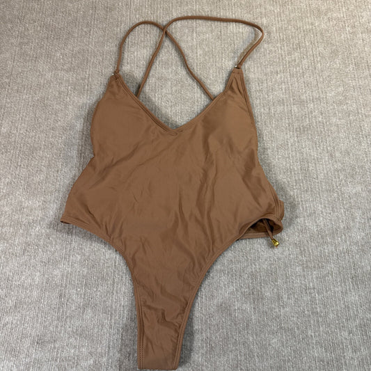 Matte collection Women Swimsuit L Hi Cut Brown String 1PC